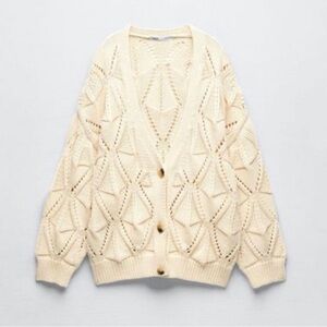 Zara Cream Knit Cardigan
